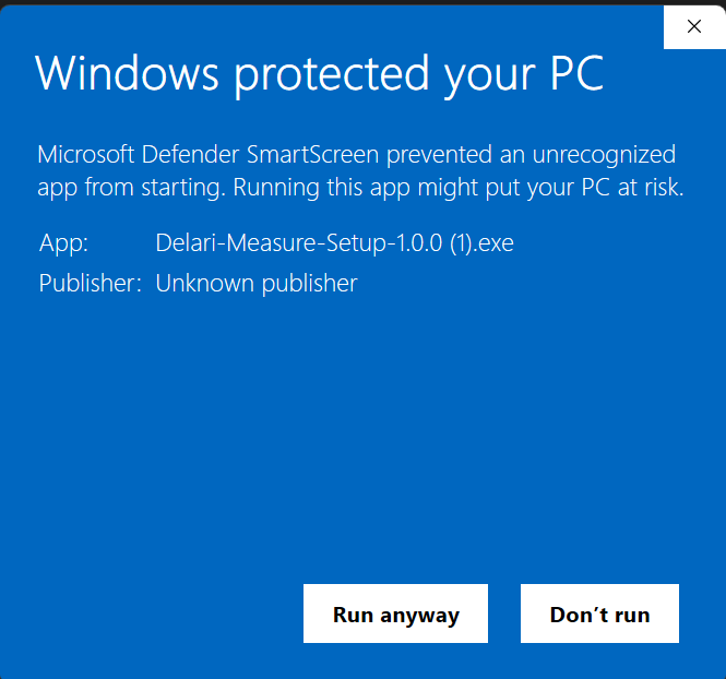 Windows SmartScreen Run Anyway